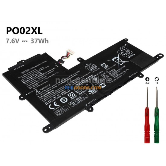 7.6V  37Wh  2 cells  Li-Polymer  Black